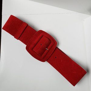 Jaeger Ladies Red Suede Leather Belt Size S